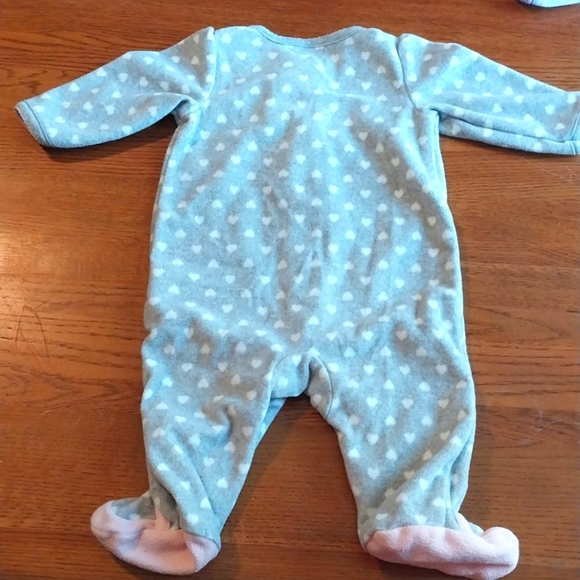 Two pair fleece footed pajamas, 0-3m Sple Joy's by Carters - Picture 4 of 9